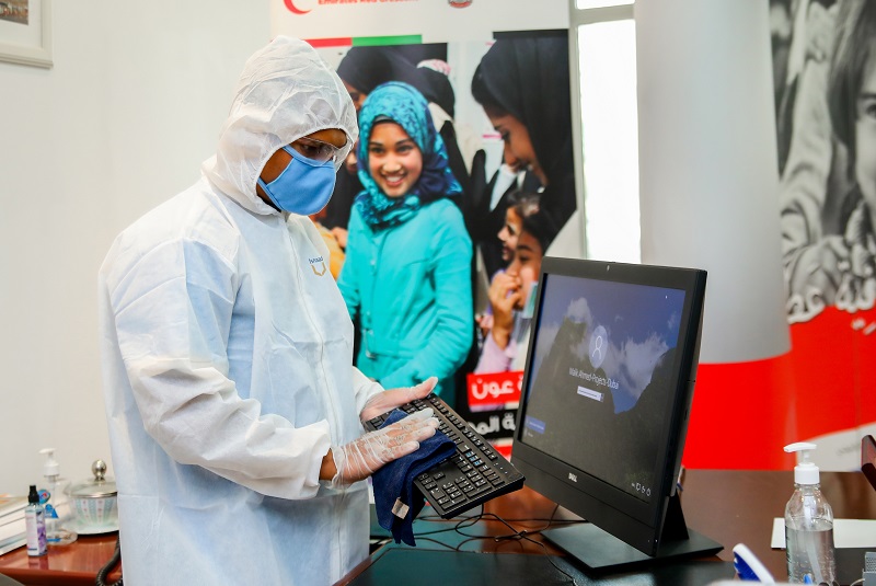 Imdaad conducts disinfection service at Emirates Red Crescent to offer safe employee and visitor experiences
